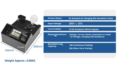 Type2 Electric Vehicle Charger Tester IEC61851 Standard EV Charging Station Test Equipment Analyzer