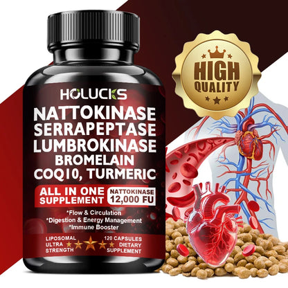 Nattokinase Supplement, Supports Blood Flow, Heart Health, & Healthy Circulation, Digestive Aid, Boosts Cellular Energy