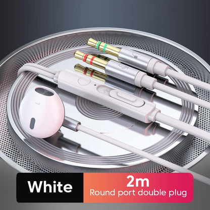 3M/2M Earphones Wired Headphones 3.5mm Audio Microphone Dual Plug For Desktop Computer Headset Gamer PC Earbuds In-Ear Earphone