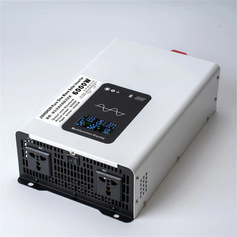Pure Sine Wave Inverter 5000W 6000W 8000W Power Converter LCD Display DC12V 24V To AC 220V 110V Voltage Solar Power Car Inverter