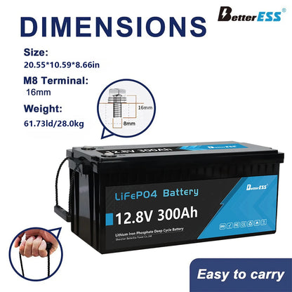 New 12V 24V 100Ah 200Ah 300Ah 400Ah LiFePo4 Battery Pack Lithium Iron Phosphate Batteries for Solar Energy Storage System RVHome