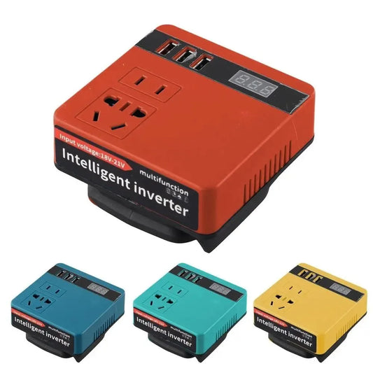 1Pcs 18V 20V To 220V Battery Inverter Dual Plug 120W Smart Transformer Household Multifunctional Outdoor Work Inverter