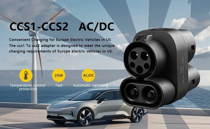 400A EV CCS1 to CCS2 adapter supports DC AC CCS1 charger to CCS2 suitable forFast Ev Charging Adapter Public Charging Station