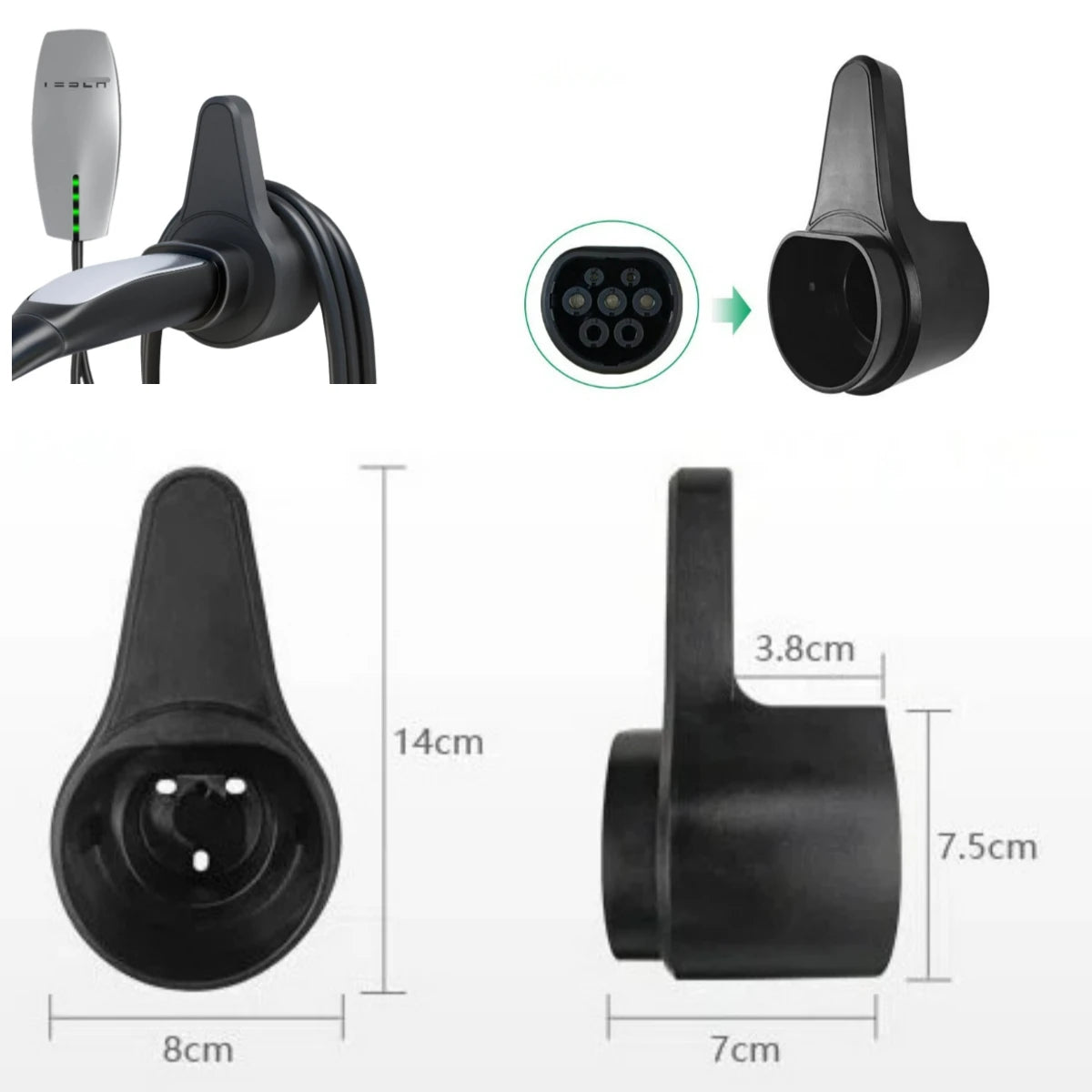 Type 2 EV Charger Holder EV Charger Plug Holder Stand Wallbox Socket Electric Car Charging  Gun Cable Wall Mount Bracket