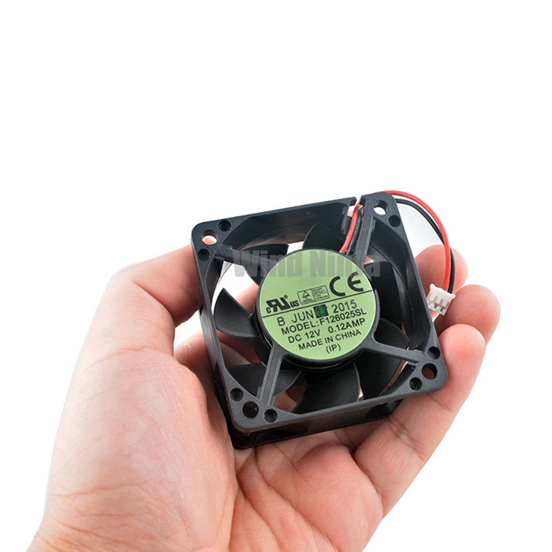 F126025SL 6cm 60mm fan 60x60x25mm DC12V 0.12A 2pin Quiet cooling fan for charger power supply