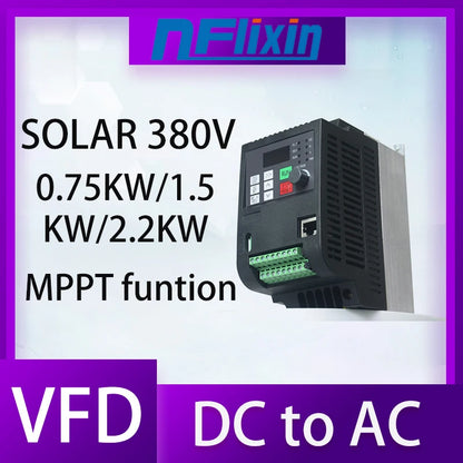 PV solar inverter DC to AC three-phase converter 380v 0.75/1.5/2.2/4/5.5/7.5/11kw with MPPT Control solar pump VFD