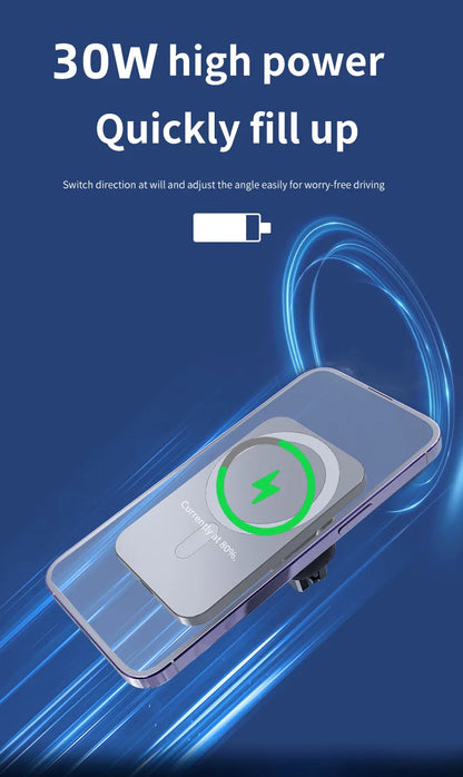 Magnetic Car Wireless Charger For iPhone 17 16 15 14 13 12 Pro Max Mini Car Phone Holder Stand Mount Fast Charging Station