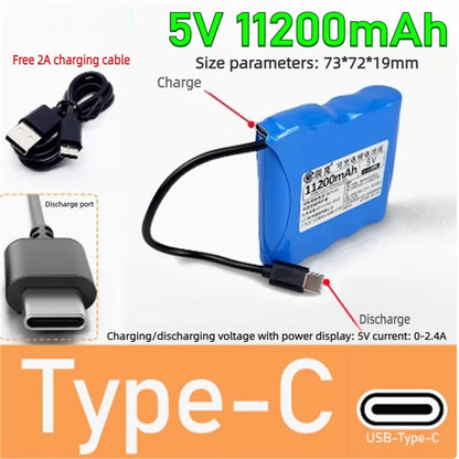5V TypeC Lithium Battery Microcontroller for LED Light USB Fan 4G Wireless Network WiFi Bluetooth Module Power Supply