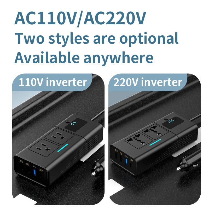 Busbyr New 220v Car Inverter 12 to 220 Voltage Power Converter 200W for 12V Vehicles 12v to 110v 200W