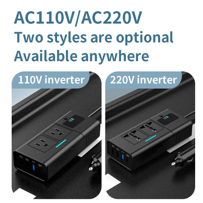 Busbyr New 220v Car Inverter 12 to 220 Voltage Power Converter 200W for 12V Vehicles 12v to 110v 200W