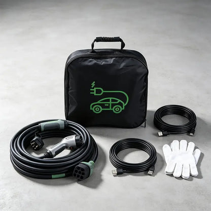 1pc Portable Waterproof EV Charger Storage Bag with Handle, Electric Vehicle Charging Cable Organizer for Outdoor Driving