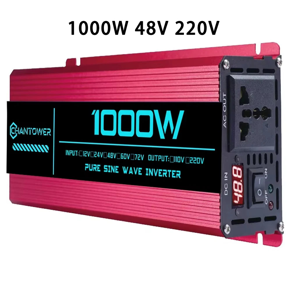 Pure Sine Wave Inverter DC 48V/72V to AC 220V 1000W 1600W 3000W 4000W 5000W 6000W LCD Display Power Converter Car Solar Inverter