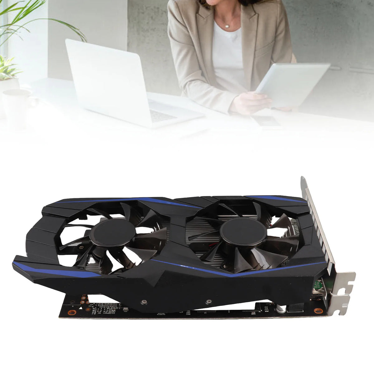 Computer Graphics Card 4GB Graphics Card Lower Working Temperature High Efficiency Low Noise ABS for Dual Fan Desktop Computer