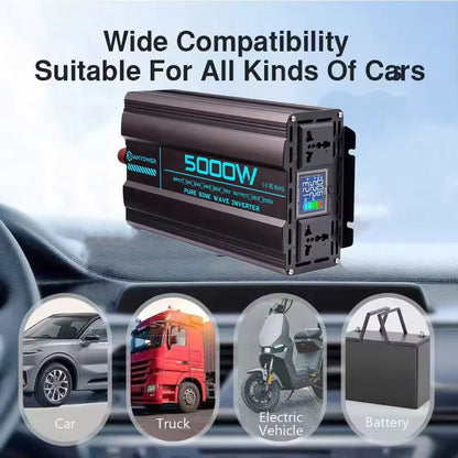 Pure Sine Wave Inverter DC 12V 24V 48V 60V to AC 220V 50Hz/60Hz 2000W 3000W 4000W 5000W Solar Car Power Inverter Converter