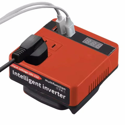 1Pcs 18V 20V To 220V Battery Inverter Dual Plug 120W Smart Transformer Multifunctional Household Outdoor Work Inverter Tool