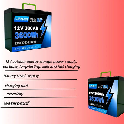 12V 200Ah Eco-Friendly Lithium Battery, High Capacity Durable PowerOutdoor Camping RV Solar Energy Storage No Power Worry