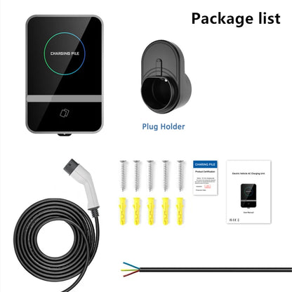 EV Charging Station IEC62196 J1772 Electric Vehicle Charger EVSE Wallbox Wallmount 7KW 22KW Type2 Type1 GBT Cable APP Cards