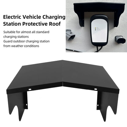 EV Charging Station Roof Cover 11x17.3x11in, Carbon Steel Weatherproof for Outdoor Wall Box Protection