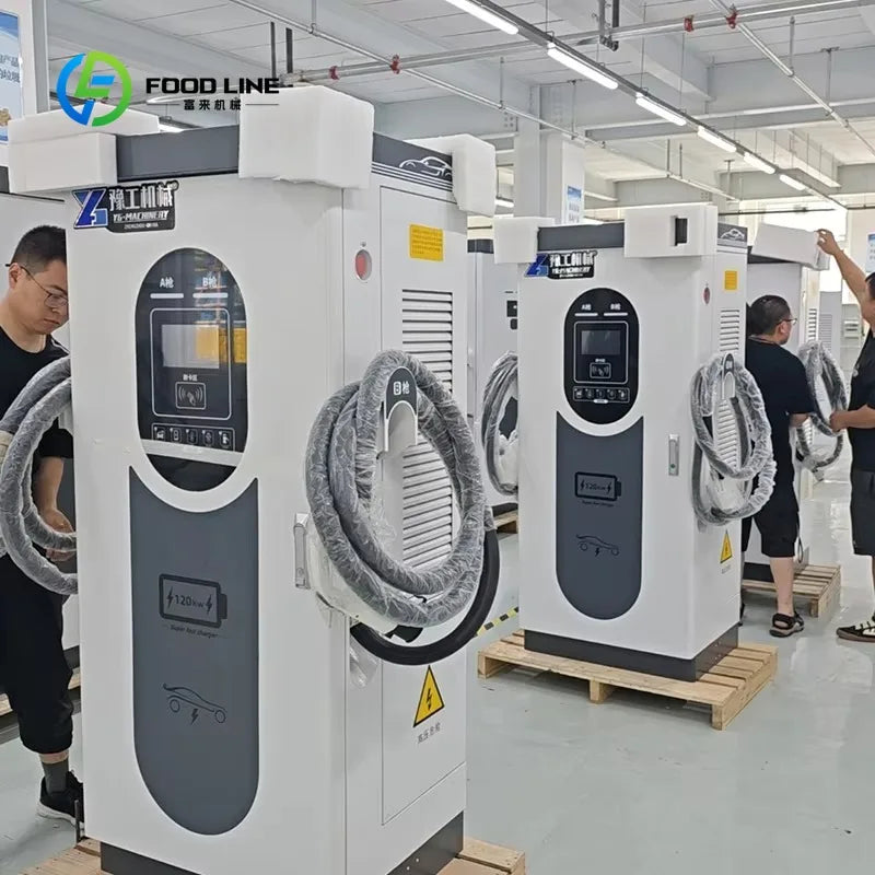 Customized 60kW Dual Gun DC Fast EV Charging Station, High Capacity Commercial EV Car Charger with Touch Screen & Card Swipe