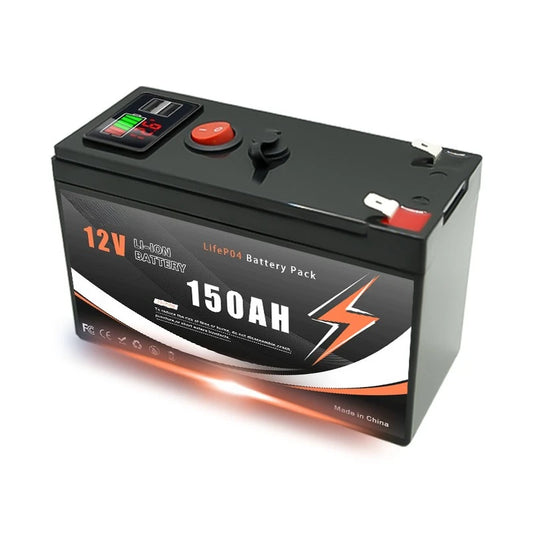 12V 60/80/100/120/150Ah Lithium-ion Battery Pack with LED Display & Dual USB Ports Built-in BMS for Home Energy Storage Battery