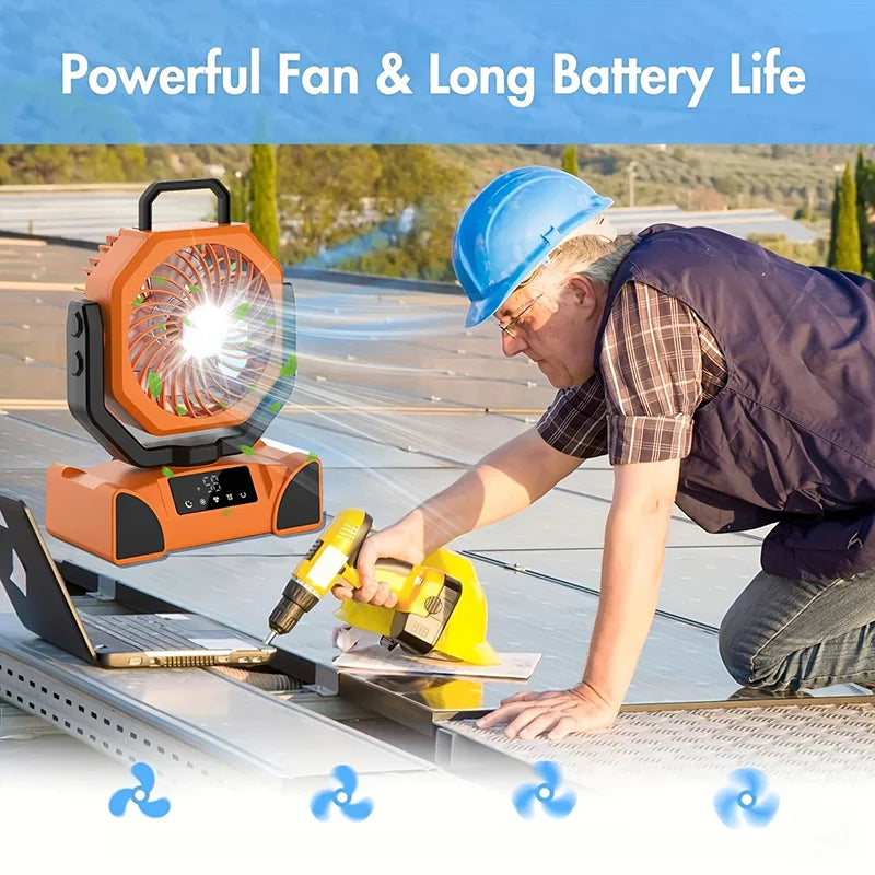 5 Speed USB Rechargeable Fan Desktop Portable Circulator Wireless Ceiling Electric Fan With Power Bank LED Lighting New F14