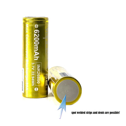 Vapcell V62 6200mah Battery INR26800 26800 Rechargeable Batteries 3.7v 22.94Wh High Drain Battery For Strong Light Flashlight