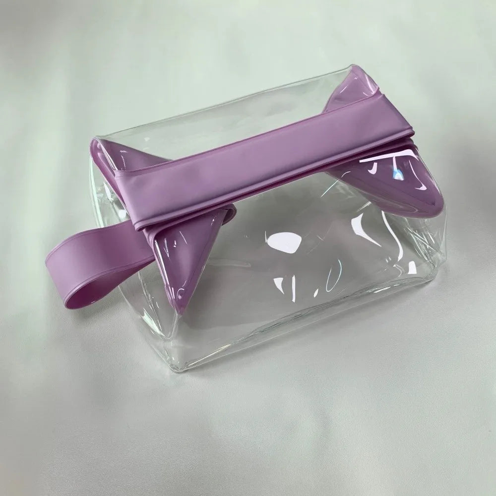 Clear Toiletry Bags with Magnetic Closure Leak-proof Makeup Bag Large Capacity PVC Cosmetic Pouch for Women Men Traveling