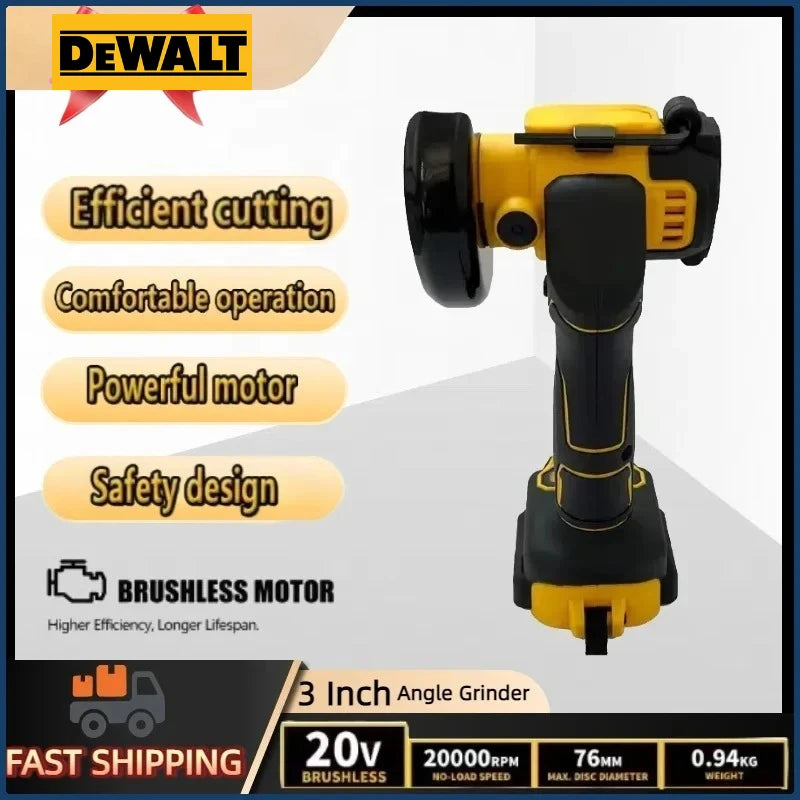 DeWALT 3 Inch Mini Angle Grinder Cordless Polishing Grinding Machine Electric Cutting Power Tools For Dewalt 20V Battery