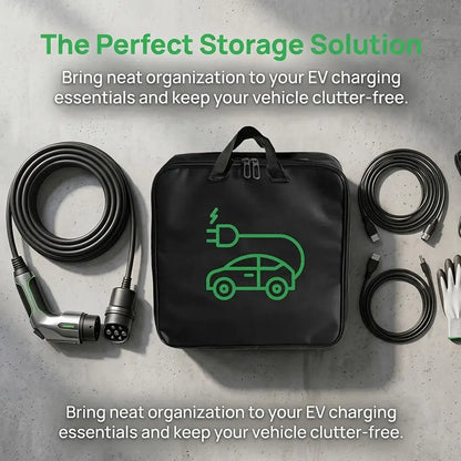 EV Cable Organizer Bag Electric Car Charger Box  Waterproof Car Battery Cable Handled Bag EV Car Charging Gun Storage Organizer