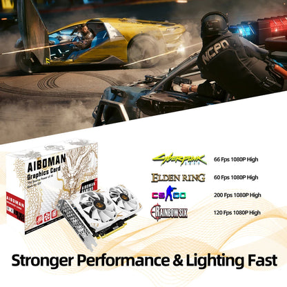 AIBOMAN Video Card AMD RX580 8GB Graphics Card GDDR5 256Bit 2048SP Dragon Series Gaming Video Cards Desktop Computer component