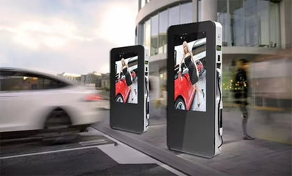Customized ev charging station integrated lcd advertising display digital signage for commercial plaza retail business operators
