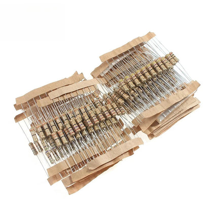 300PCS Resistor Kit 1W 5% Carbon Film Resistance 30values X 10pcs 0.1-750 Ohm 1K-820K Ohm Resistors Set for Electronics DIY
