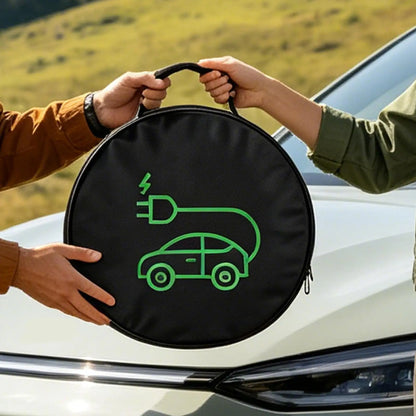 Portable EV Charging Gun Storage Bag Waterproof Protective Pouch Outdoor Travel Organizer for Electric Vehicle Charger Cabl