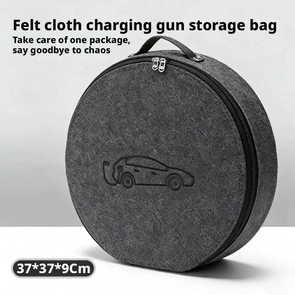 EV Car Charging Cable Storage Bag Round/Square Charging Units Bag Shockproof Anti Dust Charging Cable Carry Bag For Rechargeable
