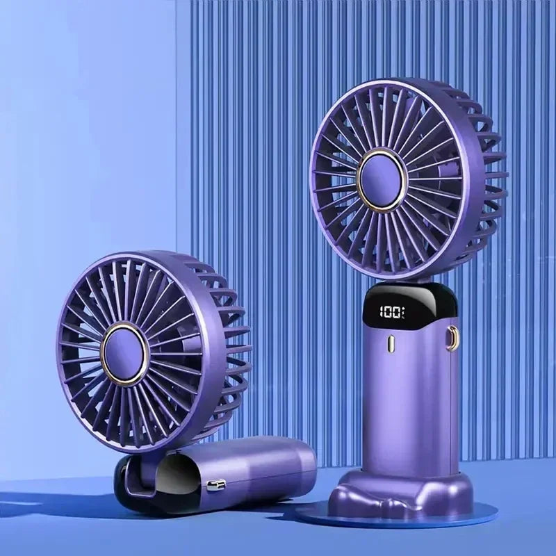 Portable Handheld Personal Rechargeable Fan LED Digital Display 90°Adjustable  Rechargeable Fan , 5 Speed Wind Mini Aromatherapy