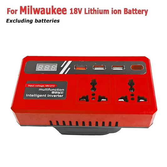 1Pcs 18v 20v To 220v Battery Inverter Multifunctional with 4 USB LED Socket Smart Transformer Household 120W