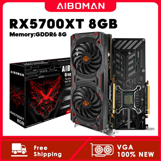 AIBOMAN Graphics card RX5700XT 8GB 256Bit GDDR6 BUSType PCI-E 4.0x16 Computer Assembly Accessories Graphics card