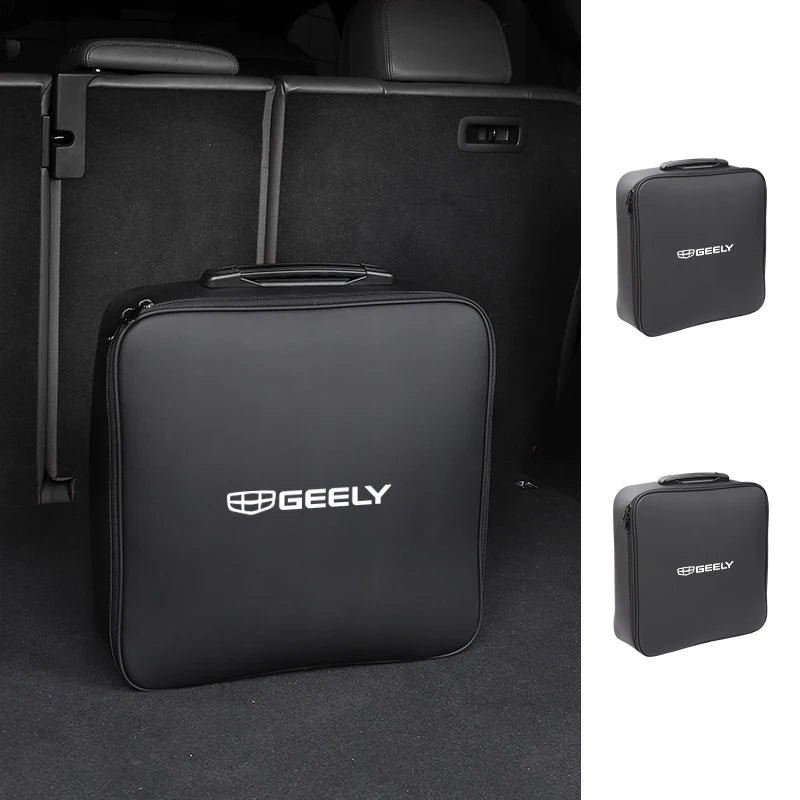 EV Car Charging Cable Storage Box Electric Vehicle Charger Cables Carry Bag For Geely EX2 Atlas SUV Boyue Borui Coolray Monjaro