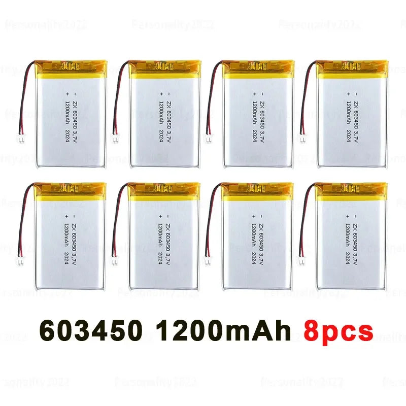 1pcs- 10pcs 3.7V 063450 Li Ion Polymoer Battery 603450 1200mAh Lipo Lithium Batteries  for Bluetooth Headset MP3/mp4 Speaker