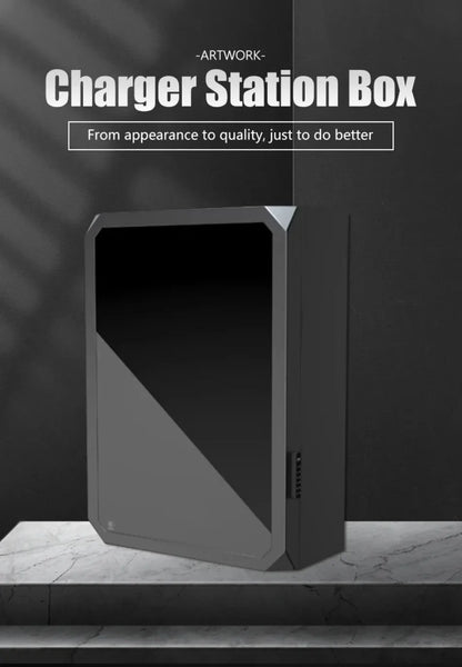 Wall Mount EV Charging Station Box Waterproof Cable Organizer Storage Case Outdoor Indoor Charger Holder for Most EV Chargers