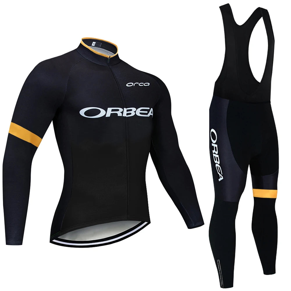 Winter 2025 New Cycling Jersey Team ORBEA ORCA Bike Jacket Pants Men Thermal Fleece Ropa Ciclismo MTB Road Bicycle Clothing