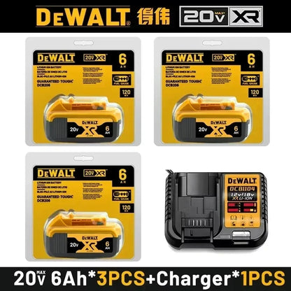 100% Genuine Dewalt 20V 6AH Battery, Rechargeable Lithium Ion Battery, Dewalt DCB200DCBL722/DCL050/DCF850Power Tool Replacement