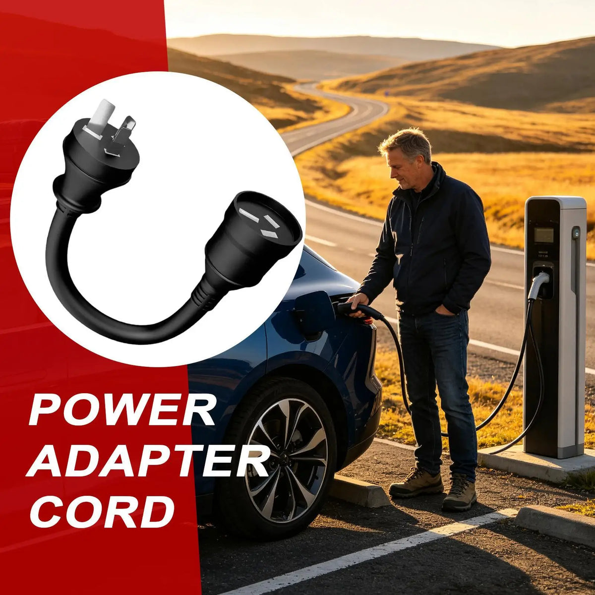 Ev Charger Extension Cord 10a Plug To 15a Portable Wire Adapter EV Charging Extension Cord For Electric Vehicles Rv Camper