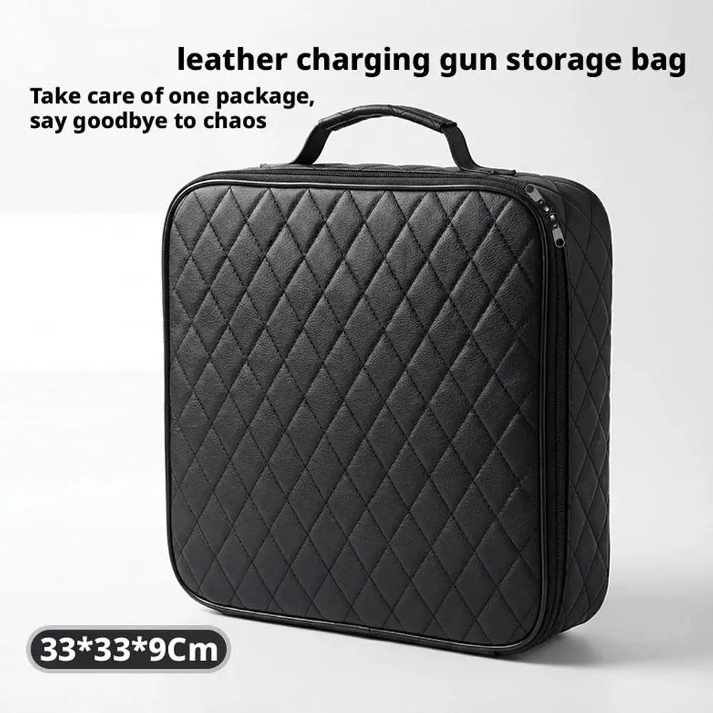 New Energy Vehicle Charging Gun Storage Bag Portable EV Charger Cable Bag Waterproof Auto EV Charging Jumper Storage Bag