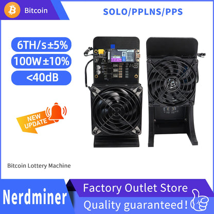 NerdminerQaxe++ Rev 6.1 6TH/s 100W Bitcoin Miner – High Efficiency SHA-256 BTC Mining Machine for Home & Solo Mining