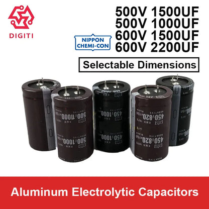 Snap-In Aluminum Electrolytic Capacitors Chemi-Con 500V1000UF 500V1500UF 600V1500UF 600V220UF  25X35 25X50 30X40 30X50 30X60 35X