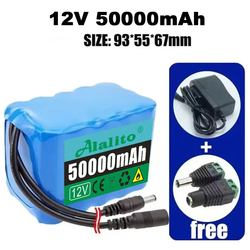 NEW 12V 3S4P 40000mah battery 18650 Li-ion 50Ah Rechargeable batteries with BMS Lithium Battery packs Protection Board +Charger