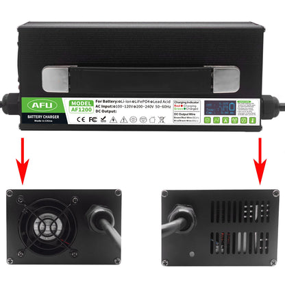 100.8V 10A Lithium ion Battery Charger Usd For 24S 88.8V Lithium ion Battery Heat dissipation High Power With LCD display screen