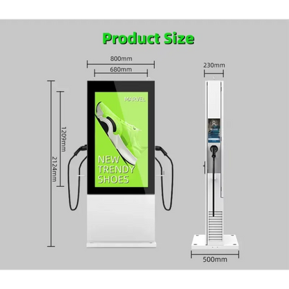 Customized Ev Charging Station Portable Environmental Friendly Dc 22Kw Ev Charger Advertising Screen Charging Station for USA