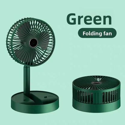 USB Charge Mini Foldable Extendable Fan Long Battery Portable Quiet Cool Fan for Dorm Home Office Indoor Desktop Cooling Gadget